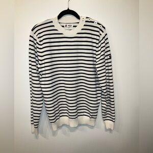 Batela Sea Style Cotton Nautical Stripe Coastal Sweater Sz M